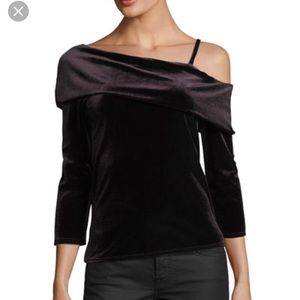 NWT Plum Asymmetrical Velvet Top